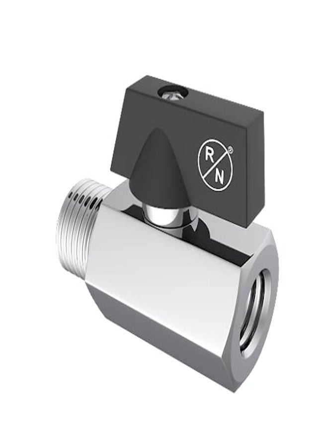 R. N. RN Forged Brass Mini Ball Valve Shut Off Switch 3/8 Inch (10mm) NPT Male-Female Thread for Water Treatment & Plumbing Solutions - Image 3